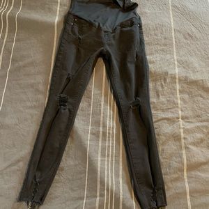 Pink Blush Maternity Black Distressed Jeans